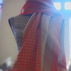Oh So Chic Orange and White Scarf